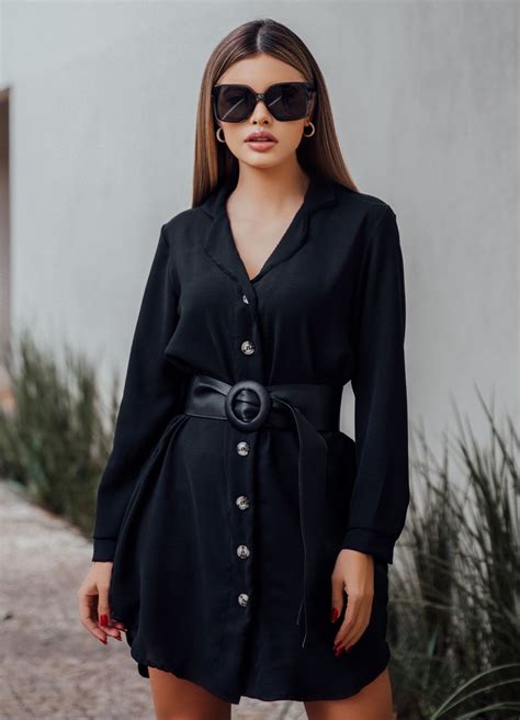look com chemise preta